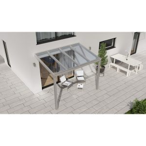 Terrassenüberdachung Professional 300 cm x 200 cm Grau Struktur Glas