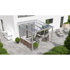 Terrassenüberdachung Professional 300 cm x 300 cm Grau Struktur Glas