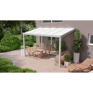 Terrassenüberdachung Professional 400 cm x 200 cm Grau Struktur PC Opal