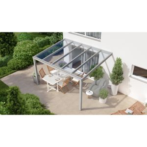 Terrassenüberdachung Professional 400 cm x 350 cm Grau Struktur Glas