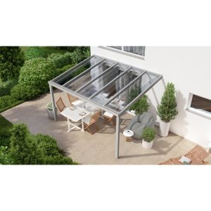Terrassenüberdachung Professional 400 cm x 350 cm Grau Struktur PC Klar