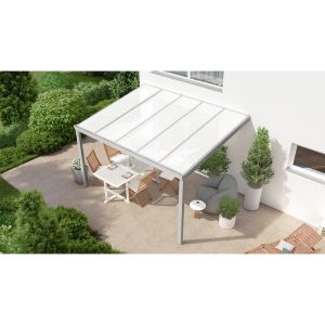 Terrassenüberdachung Professional 400 cm x 350 cm Grau Struktur PC Opal