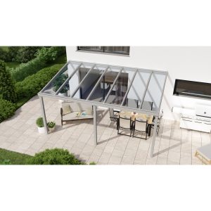 Terrassenüberdachung Professional 500 cm x 200 cm Grau Struktur Glas