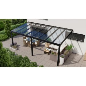Terrassenüberdachung Professional 600 cm x 300 cm Schwarz Struktur Glas