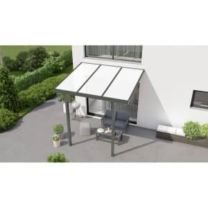 Terrassenüberdachung Basic 300 cm x 300 cm  Anthrazit Glanz PC Opal