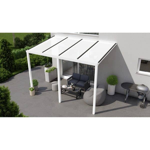 Terrassenüberdachung Basic 400 cm x 250 cm Weiß PC Opal