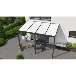 Terrassenüberdachung Basic 400 cm x 300 cm Anthrazit Glanz PC Opal