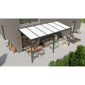 Terrassenüberdachung Basic 600 cm x 250 cm Anthrazit Glanz PC Opal