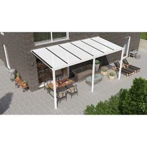 Terrassenüberdachung Basic 600 cm x 250 cm Weiß PC Opal