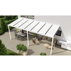 Terrassenüberdachung Basic 700 cm x 250 cm Weiß PC Opal