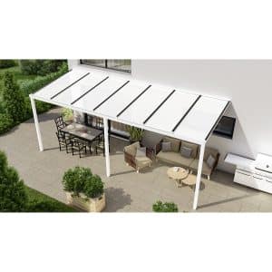 Terrassenüberdachung Basic 700 cm x 300 cm Weiß PC Opal