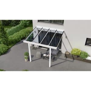 Terrassenüberdachung Basic 300 cm x 250 cm Weiß Glas