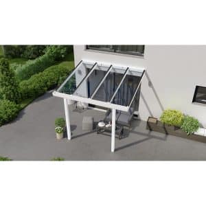 Terrassenüberdachung Basic 300 cm x 300 cm Weiß Glas