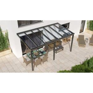 Terrassenüberdachung Basic 500 cm x 250 cm Anthrazit Glanz Glas