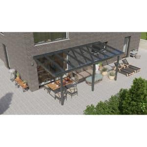 Terrassenüberdachung Basic 600 cm x 250 cm Anthrazit Glanz Glas