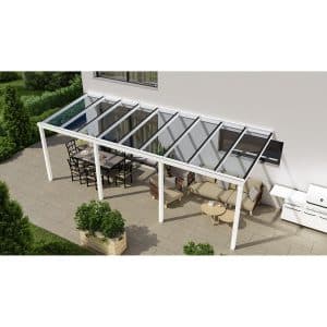 Terrassenüberdachung Basic 700 cm x 250 cm Weiß Glas