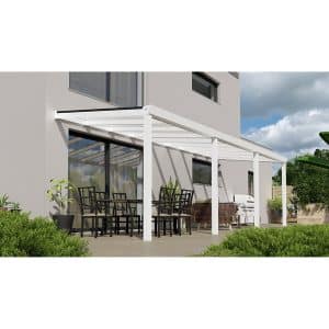 Terrassenüberdachung Basic 700 cm x 300 cm Weiß Glas