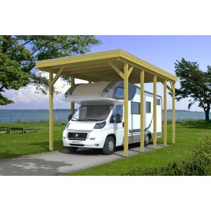 Skan Holz Caravan Flachdach-Einzelcarport Friesland 397 cm x 708 cm