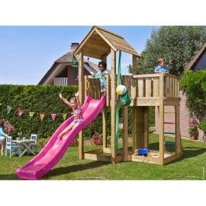 Jungle Gym Holzspielturm Mansion mit Rutsche Fuchsia