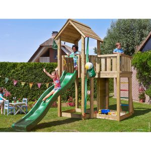 Jungle Gym Holzspielturm Mansion mit Rutsche Dunkelgrün