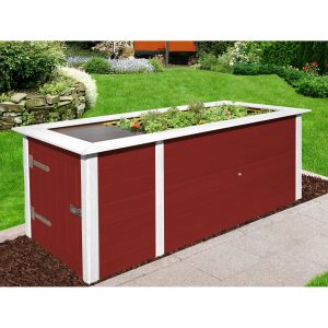 Weka Hochbeet 81 cm x 205 cm x 79 cm Rot mit Schrank