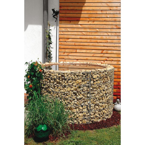 Gabionen-Wasserfass 750 l Ø 130 cm/110 cm x 80 cm