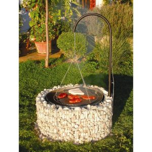 Gabionen Grill- und Feuerstelle 92 cm x 40 cm x 142 cm