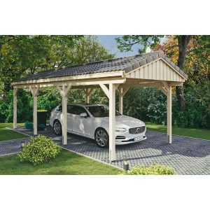 Skan Holz Carport Fichtelberg 317 cm x 808 cm Dachlattung Natur