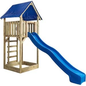 SwingKing Spielturm Lisa mit Rutsche Blau 121 cm x 350 cm x 297 cm