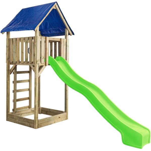 SwingKing Spielturm Lisa mit Rutsche Apfelgrün 121 cm x 350 cm x 297 cm