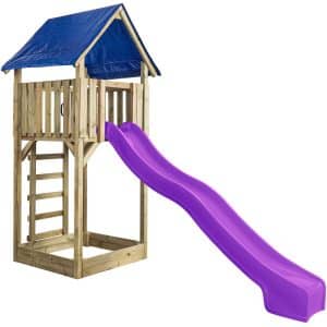 SwingKing Spielturm Lisa mit Rutsche Violet 121 cm x 350 cm x 297 cm