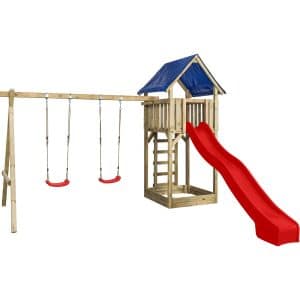 SwingKing Spielgerät Jonas mit Rutsche Rot 421 cm x 350 cm x 297 cm