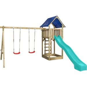 SwingKing Spielgerät Jonas mit Rutsche Türkis 421 cm x 350 cm x 297 cm