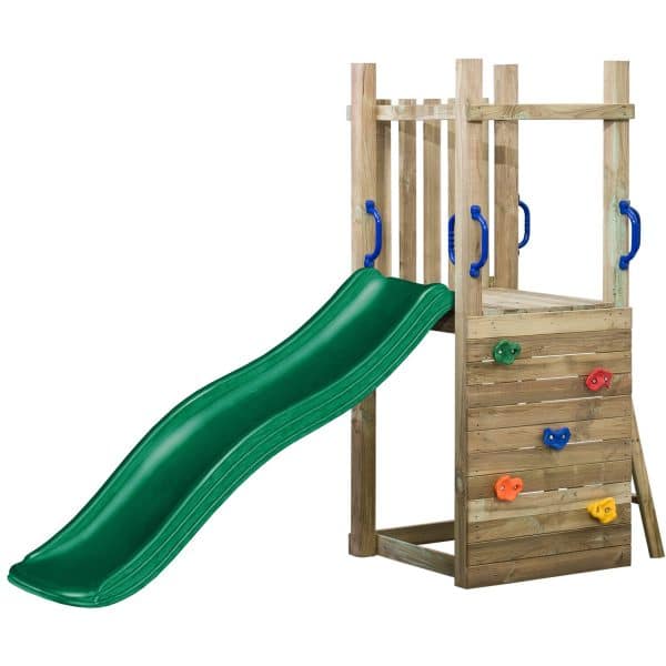 SwingKing Spielturm Irma mit Rutsche Grün 70 cm x 160 cm x 175 cm