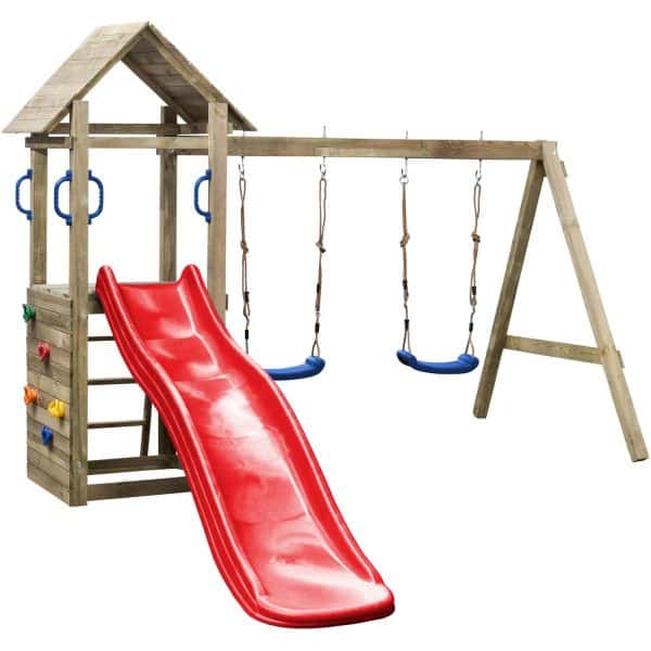 SwingKing Spielturm Maria Rot 295 cm x 160 cm x 210 cm