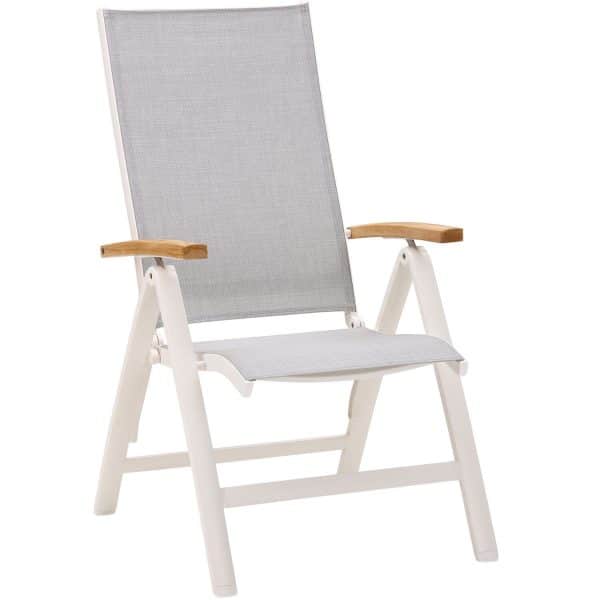 Best Klappsessel Cavalese 2 Stk. 62 cm x 67 cm x 110 cm Weiß/Teak