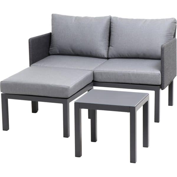 Siena Garden Lounge-Set Cosmo 3-tlg. Alu Grau inkl. Kissen