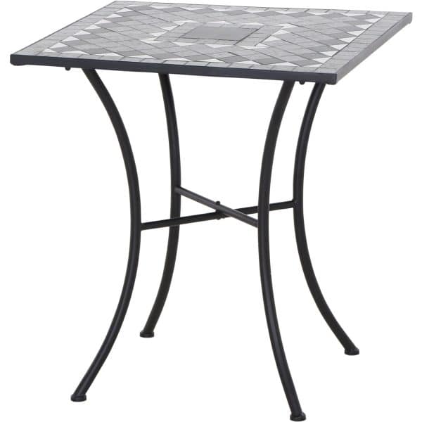 Siena Garden Bistrotisch Como Stahl 64 cm x 64 cm x 71 cm Grau Mosaik