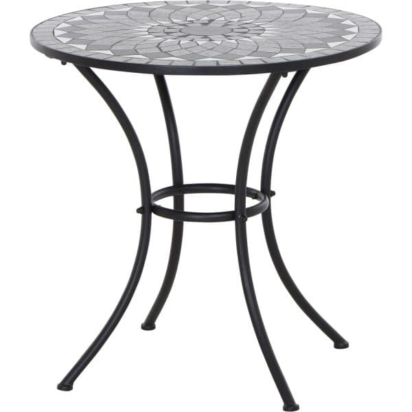 Siena Garden Bistrotisch Como Stahl Ø 60 cm x 71 cm Grau Mosaik