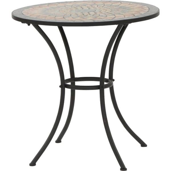 Siena Garden Bistrotisch Prato Eisen Ø 70 cm x 71 cm Schwarz Mosaik