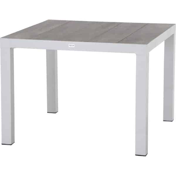Siena Garden Dining-Tisch Silva Alu 100 cm x 100 cm Weiß-Grau Matt/Washed Grey