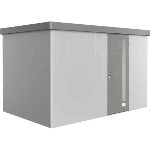 Biohort Gerätehaus Neo 2D Variante 1.2 Standardtüre Silber-Metallic