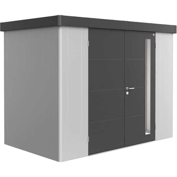 Biohort Gerätehaus Neo 1C Variante 1.3 Doppeltüre Silber-Metallic