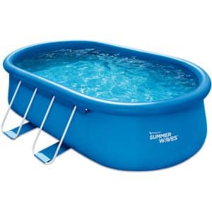 Summer Waves Quick Pool Oval Aufblasbar Blau 457 cm x 305 cm x 107 cm