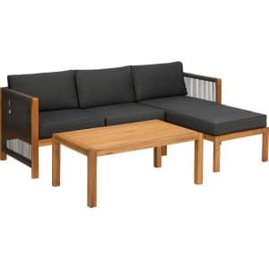 Acamp Loungegruppe Malaga Teak-Schwarz