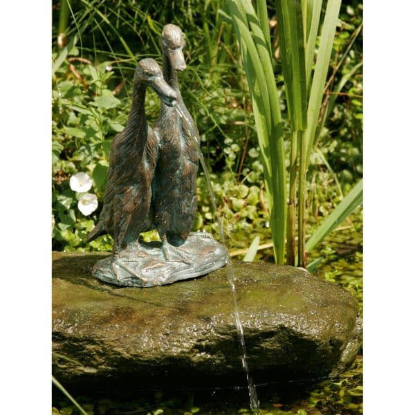 Teichfigur Wasserspeier Laufenten HxBxT 27 x 15 x 16 cm