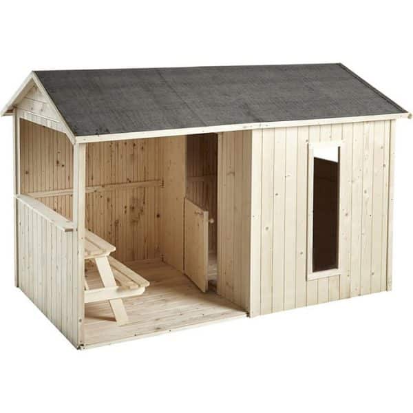 Spielhaus Jazz Natur mit Anbau 242 cm x 143 cm x 160 cm