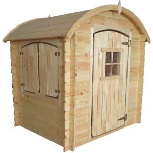 Spielhaus Patty Natur mit Runddach 133 cm x 108 cm x 145 cm