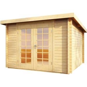 Wolff Finnhaus Holz-Gartenhaus/Gerätehaus Pulti 34-B Natur Glastür BxT: 300 cm x 240 cm