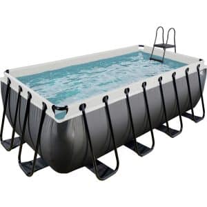 EXIT Black Leather Pool Schwarz 400 x 200 x 122 cm m. Filterpumpe